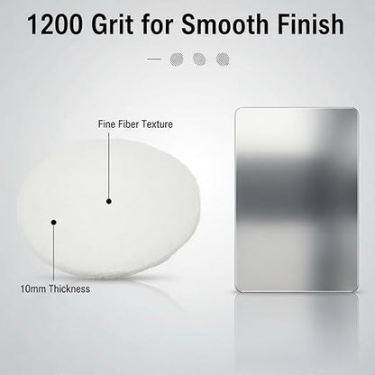 4 Inch 1200 Grit Drill Brush Scrubber Scouring Pads, 5 Pcs Hook & Loop Power Scrubber Scour for Rotary Tools, Random Orbital Sander (White)