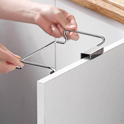 2 Pack Stainless Steel Trash Bag Holder, Garbage Storage Bags Rack, Hanging Garbage Bag Storage Organizer Rack for Kitchen Cabinets Doors and Cupboards Towel Gloves Hanger