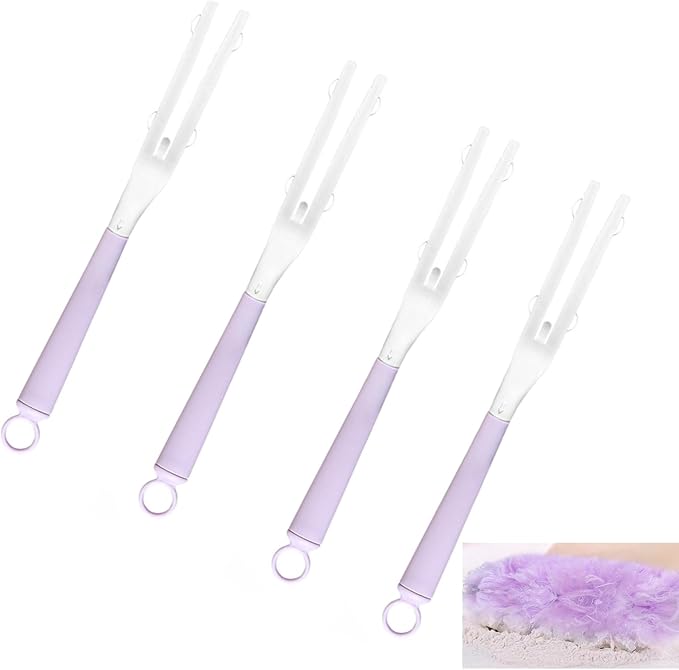 4 Pcs Purple Detachable Duster Handle - Plastic Extended Mop Extension Wand Grip, Ideal for Easy Home & Office Cleaning