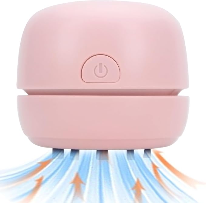 YUNYILAN Desktop Vacuum Cleaner USB Recharging, Portable Mini Vacuum Cleaner for Cleaning Eraser Crumbs, Dust, Crumbs, Computer Keyboard and Car (Pink)