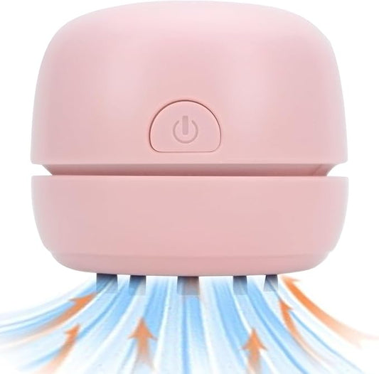 YUNYILAN Desktop Vacuum Cleaner USB Recharging, Portable Mini Vacuum Cleaner for Cleaning Eraser Crumbs, Dust, Crumbs, Computer Keyboard and Car (Pink)