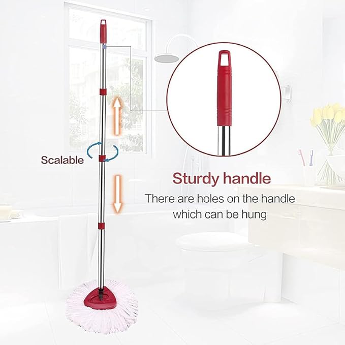 Mop Handle Replacement for O-Cedar – Adjustable 30"–58" Spin Mop & H2Pro Flat Mop Handle, 4-Section Mop Stick Compatible with Ocedar Mop Systems
