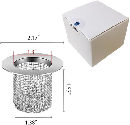 Shower Drain Hair Catcher, Shower Drain Basket, Easy to Clean Stainless Steel Mesh Hair Trap, Reusable Anti-Clog Drain Strainer Filter for Bathroom Sink, Shower & Tub, Fits 2-Inch Inner Diameter Holes