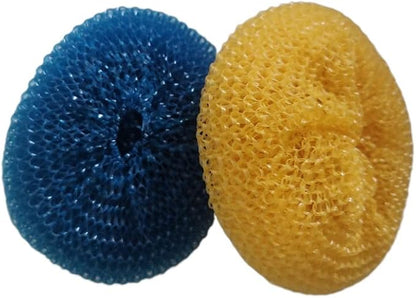 Plastic Dish Scrubbers for Dishes, Nylon Pot Round Scrubber Scouring Pad, Colorful Non Scratch Mesh Scouring Dish Pads Scrubbers for Cookware (24 Pack)