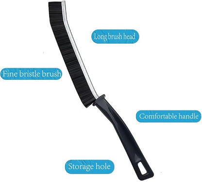 Hard Bristle Crevice Cleaning Brush.Multi-Purpose New Cleaning Brush Tool, Black Bristles with Ergonomic Grip Bathroom Gap Brush, Home, Kitchen, Bathroom, Faucets, Toilet,Window, Vehicle, (6)