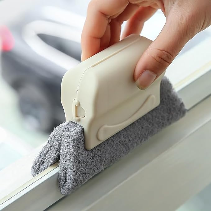 Portable Multi-Purpose Cleaning Kit: Includes 4 Window Track Brushes, Corner Scraper, Detachable Window Groove Cleaner, 2 Pumice Stone Bars. Deep Cleaner for Bathroom, Kitchenware, Door & Window Gaps.