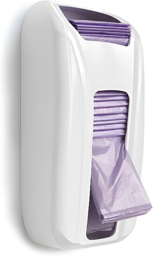 KICHLY Plastic Bag Holder For Grocery Bags, Durable Plastic Bag Organizer Wall Mount, Storage Organizer & Saver for Grocery, Shopping & Trash Bags, White