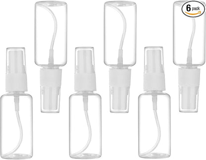 Exptolii Spray Bottle, 1oz/30ml Small Plastic Fine Mist Spray Bottles, Mini Empty Travel Bottles with Funnels and Labels 6 Pack