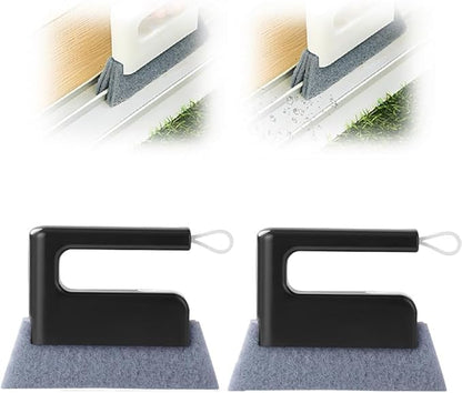 Window Track Cleaner,Multifucation Window Groove Cleaning Brush Tools Set,Sliding Door Track Cleaner Tool,Handheld Cleaning Brush for Window lides Gaps,Shutter Slats,Car Vents (2PC White)