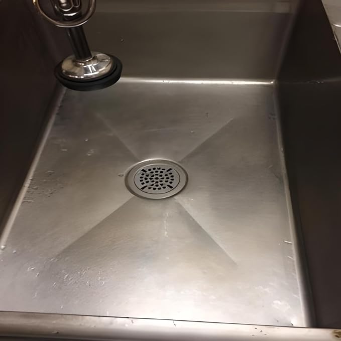 OCS Parts Commercial Kitchen Sink Flat Strainer | Universal Fit 3-Inch Stainless Steel Strainer | Fits Most 3 Tier Compartment Sinks (Single)