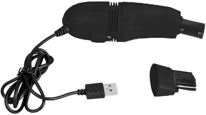 Handheld Mini Vacuum Cleaner, USB Rechargeable Keyboard Cleaner with Brush, Portable Cordless Dust Sucker for PC Laptop Office Desk Home (Black)