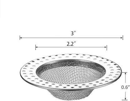 Shower Drain Hair Catcher, Shower Drain Basket, Easy to Clean Stainless Steel Mesh Hair Trap, Reusable Anti-Clog Drain Strainer Filter for Bathroom Sink, Shower & Tub, Fits 3-Inch Inner Diameter Holes