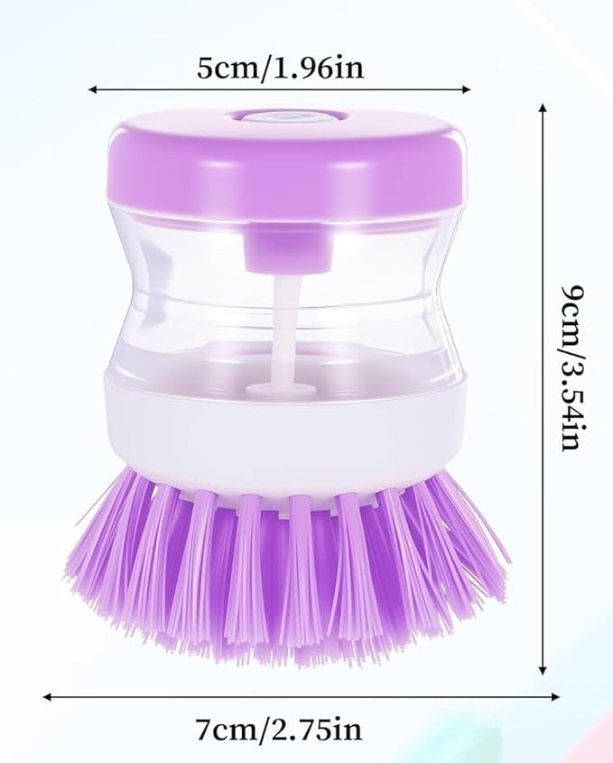 3Pcs Dish Brush with Soap Dispenser Soap Dispensing Brush Washing Utensils Kitchen Scrub for Cleaning Dishes Pot Pan Sink