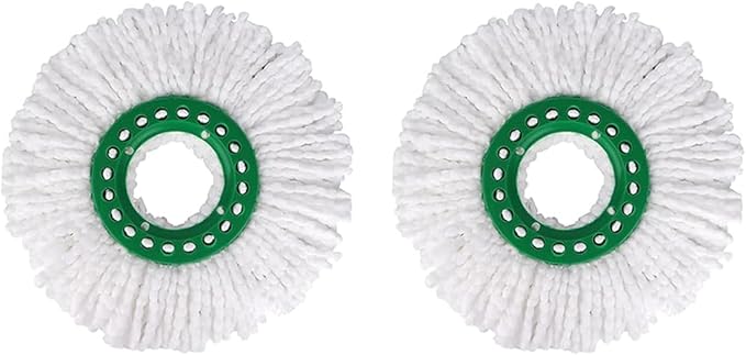Mop Head Replacement for Libman Tornado Spin Mop System, Resuable Microfiber Mop Refill Pad, Easy to Replace, Machine Washable - White（2 Pack）
