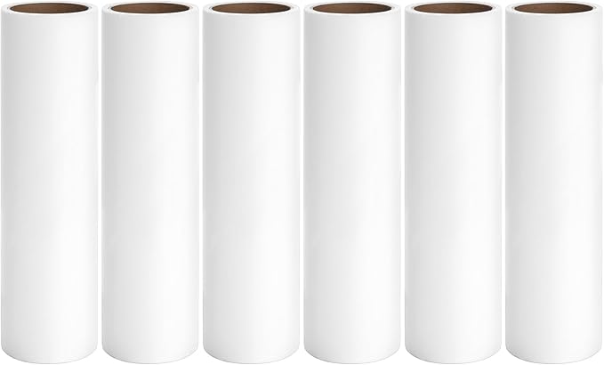 3.7 inch Lint Roller Refills for Portable Travel Lint Rollers, 6 Rolls by 40 Sheets/Roll Total 240 Sheets, Extra Sticky and Super Easy Peel…
