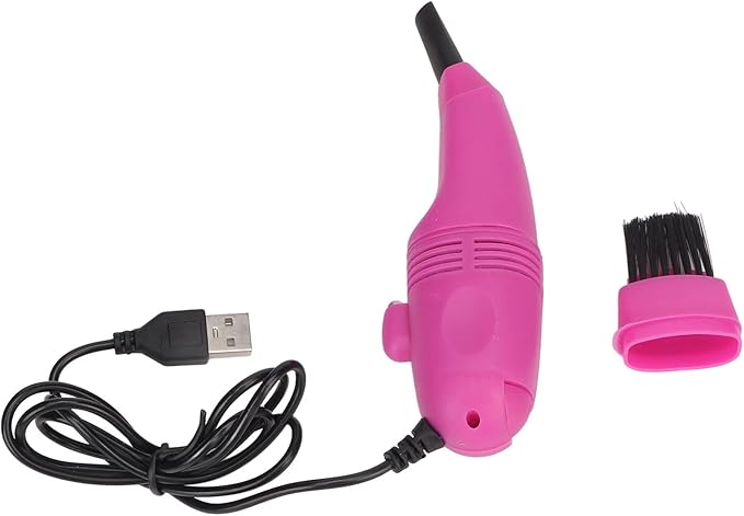 Mini Keyboard Cleaner, Stable Current Mini Computer Vacuum USB Handheld for Crumb (Rose Red)