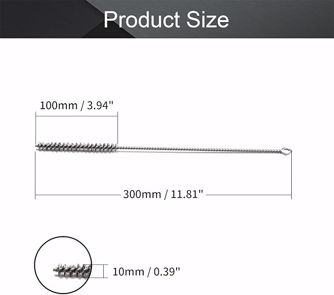 Utoolmart Steel Wire Spiral Power Brushes, 0.4-inch Diameter, 12-inch Length, 5pcs