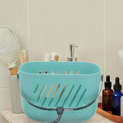 PRETYZOOM Hanging Shower Basket Portable Cleaning Supply Basket Plastic Bathroom Organizer over Toilet Storage for Shampoo Conditioner Loofahs Bath Accessories