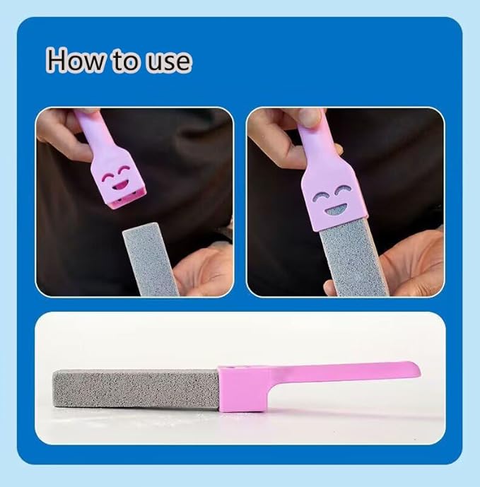 10 Pack Pumice Stone Scouring Sticks with 2 Universal Handles, Grey Pumice Stone Cleaner for Cleaning Toilets, Bathrooms, Kitchens, Spas and Pools, Plus 1 Dual-Use 2-in-1 Dustpan Brush (11-in-1)