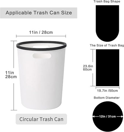 Toplive Trash Bag Garbage Bag Trash Bags Wastebasket Bin Liners for Home Bathroom Bedroom Kitchen Office Trash Can (Black, 4 Gallon - 1.2Mil)