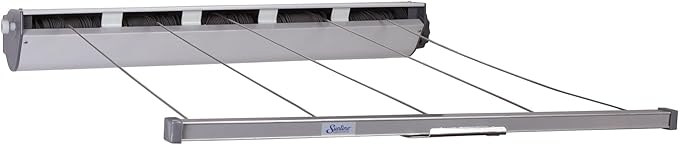Household Essentials Steel & Aluminum 5-Line Retractable Dryer in White