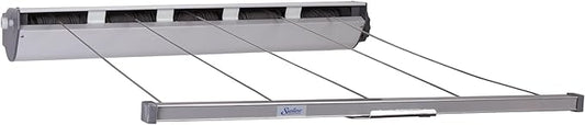 Household Essentials Steel & Aluminum 5-Line Retractable Dryer in White