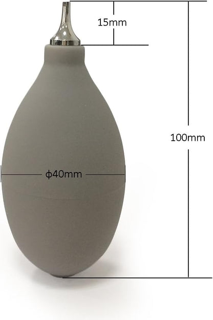 Rubber Bulb Pump Squeeze Duster Air Blower Air Puffer for Hearing Aid Earmould Blower (Grey(Metal))