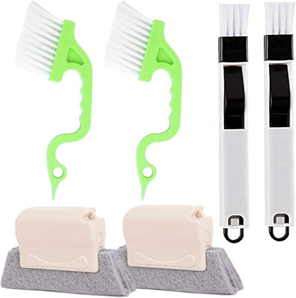 Window Groove Cleaning Brush Window Cleaner Tools,Hand-held Sliding Door Track Cleaning Brushes 6 Pieces for Sliding Door/Car Vents/Tile Lines/Shutter/Air Conditioner/Keyboard