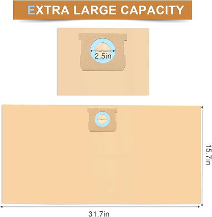 12 Pack DXVA19-4101 Vacuum Bags Compatible with DeWalt 6-10 Gallon Vacuum Replace Part # DeWalt DXV06P DXV09P DXV09PA DXV10P DXV10PL DXV10S DXV10SA DXV10SB