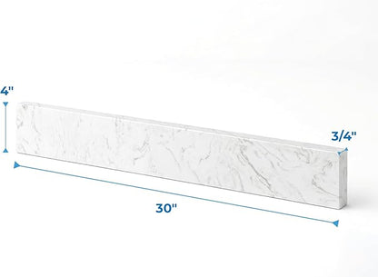 Bathroom Vanity Sink Backsplash/Sidesplash (Engineered Carrara Marble, 4" x 30")