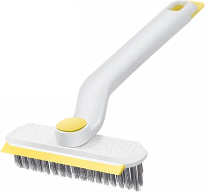 White Grout Brush, Crevice Cleaning Brush with 360° Swivel Head 3-in-1 Tool(1 Pack)