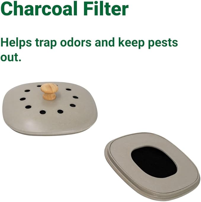 Reotemp Bamboo Fiber Kitchen Compost Bin (Grey)