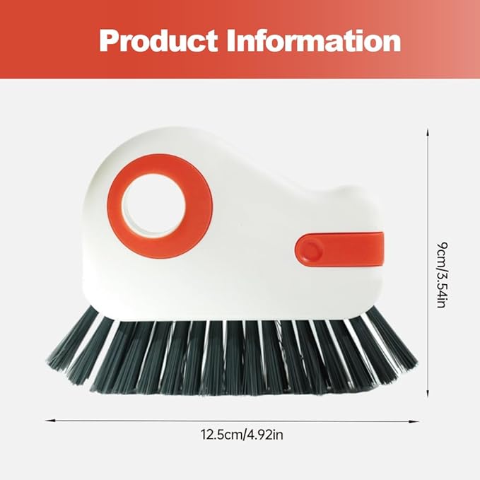 2 in 1 Groove Cleaning Brush Window Track Cleaning Tools, 2024 New Hard Bristle Crevice Cleaning Brush with Hidden Scraper, Shutter Door Window Track Kitchen Cleaning Brushes Kit (2, White)