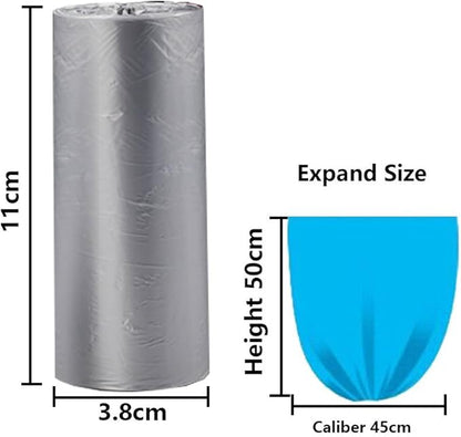 5 Rolls Small Trash Garbage Bags, 4 Gallon Strong Thin Material Disposable Kitchen Garbage Bags, Durable Plastic Trash Bags for Office Home Bedroom Garden Waste Bin, 200 Counts (Silver)