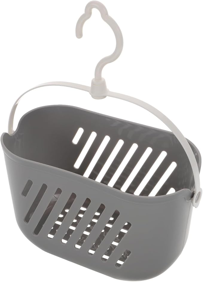 PRETYZOOM Hanging Shower Basket with Hook 8.26 X 5.51 X 5.11 Inch Plastic Bathroom Organizer for Toiletries and Cleaning Supplies Space-Saving Hanging Shower Caddy