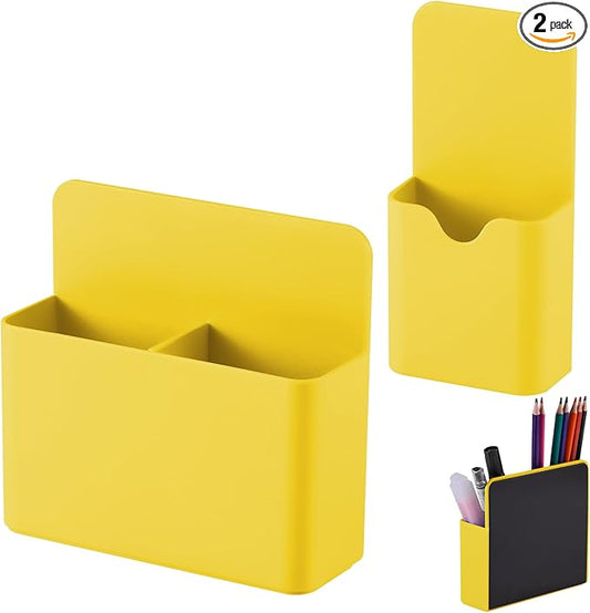 KITANIS Magnetic Pen Holder,2 Pack Magnetic Dry Erase Marker Holder with Generous Compartments,Strong Magnet Storage Marker Pen Pencil Organizer for Refrigerator,Whiteboard,Locker Accessories
