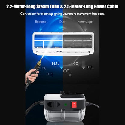 Portable Handheld Steam Cleaner, High Temperature Pressurized Steam Cleaning Machine with Brush Heads for Kitchen Furniture Bathroom Car, US Plug 110V (Red)