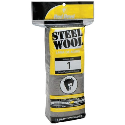 Red Devil 0314 Steel Wool, 1 Medium (Pack of 16)