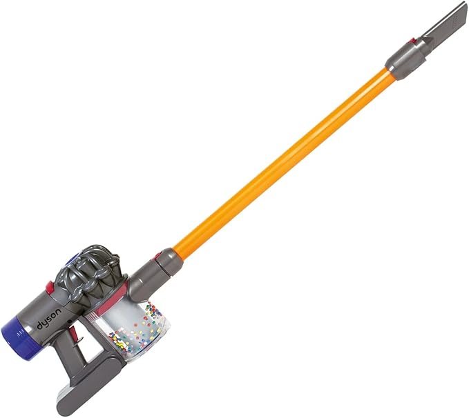 Casdon Dyson Cordless Vacuum Interactive & Officially Licensed Toy Dyson Vacuum for Children Aged 3+ Realistic Role-Play Fun, Purple and Orange