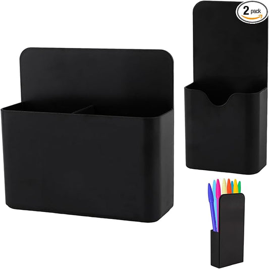 KITANIS Magnetic Pen Holder,2 Pack Magnetic Dry Erase Marker Holder with Generous Compartments,Strong Magnet Storage Marker Pen Pencil Organizer for Refrigerator,Whiteboard,Locker Accessories