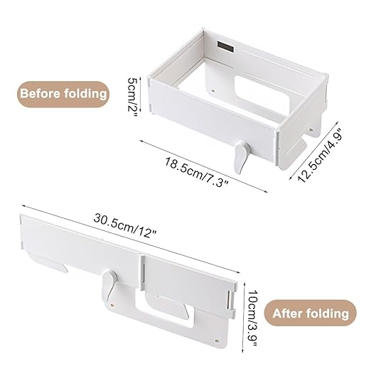 MiOYOOW Over The Cabinet Trash Bag Holder, Foldable Garbage Bag Organizer, Hanging Waste Bin for Kitchen Cabinets Doors