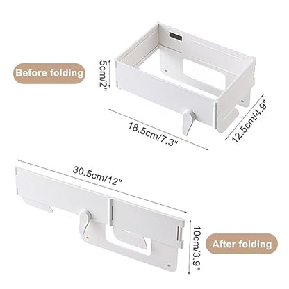MiOYOOW Over The Cabinet Trash Bag Holder, Foldable Garbage Bag Organizer, Hanging Waste Bin for Kitchen Cabinets Doors
