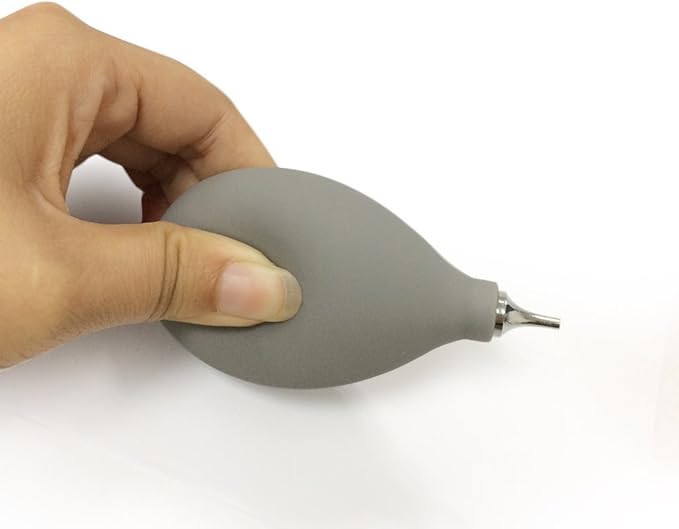 Rubber Bulb Pump Squeeze Duster Air Blower Air Puffer for Hearing Aid Earmould Blower (Grey(Metal))
