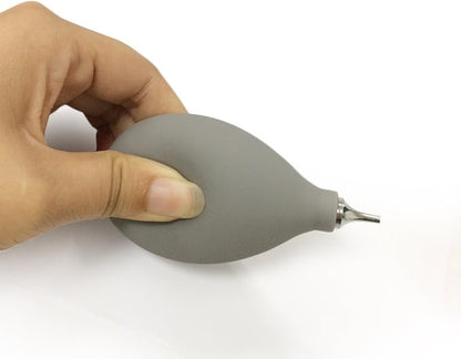 Rubber Bulb Pump Squeeze Duster Air Blower Air Puffer for Hearing Aid Earmould Blower (Grey(Metal))
