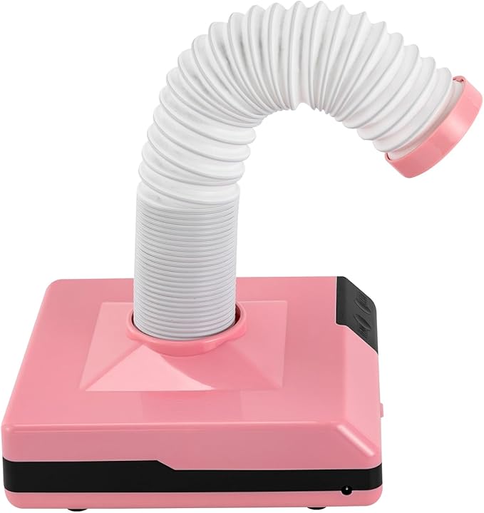 Nail Dust Collector, 60W 2 in 1 Powerful Mini Desktop Vacuum Cleaner, Dental Polishing Dust Collector, Dust Suction Machine with Large Caliber Vacuum Cleaner Hose for Dental Lab Nail Salon (Pink)