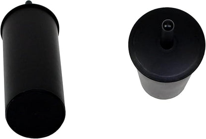 Casaphoria Compact Freestanding Plastic Toilet Bowl Brush and Holder for Bathroom Storage and Organization - Space Saving, Sturdy, Deep Cleaning, Covered Brush - Black