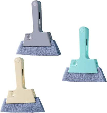 Window Track Cleaner, 4-in-1 Window Groove Cleaning Brush with Scraper and Dust Remover, Multi-Function Gap Cleaning Tool for Window Slider Dead Corners and Grime Removal, 5.31 x 6.3 Inch (Gray 3)