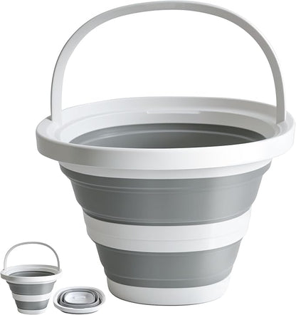 Collapsible Bucket with Handle. 10L 2.6-Gallon Capacity, Designed for Outdoor Car Washing, Fishing, and Household Cleaning. Portable and Space-Saving