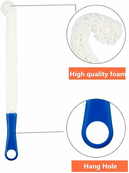 Wine Cleaning Brush Flexible Long Bottle Brush Cleaner for Wine Decanters, Goblets, Champagne, Cups, Glasses, Multi-Function Household Cleaning Tools (Dark Blue)