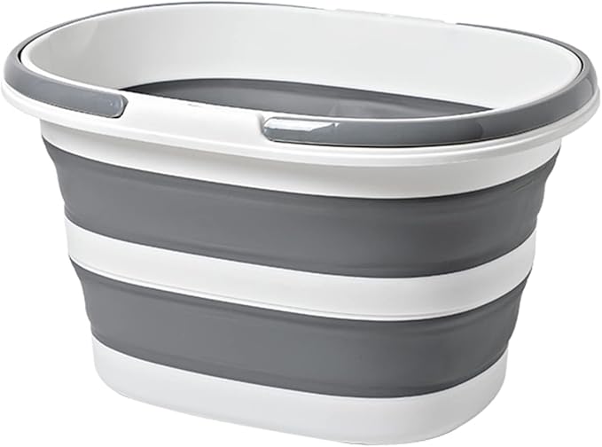 Goderewild Large Collapsible Bucket 4.2 Gallon (16L) for House Cleaning, Camping, and More - Space Saving, Multiuse Water Bucket for Cleaning Mop - Lightweight and Portable (Grey-1)